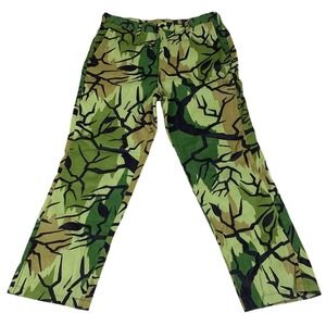 Predator Camouflage Green Spring Branch Pants Mens XL Made in USA Hunting Nylon